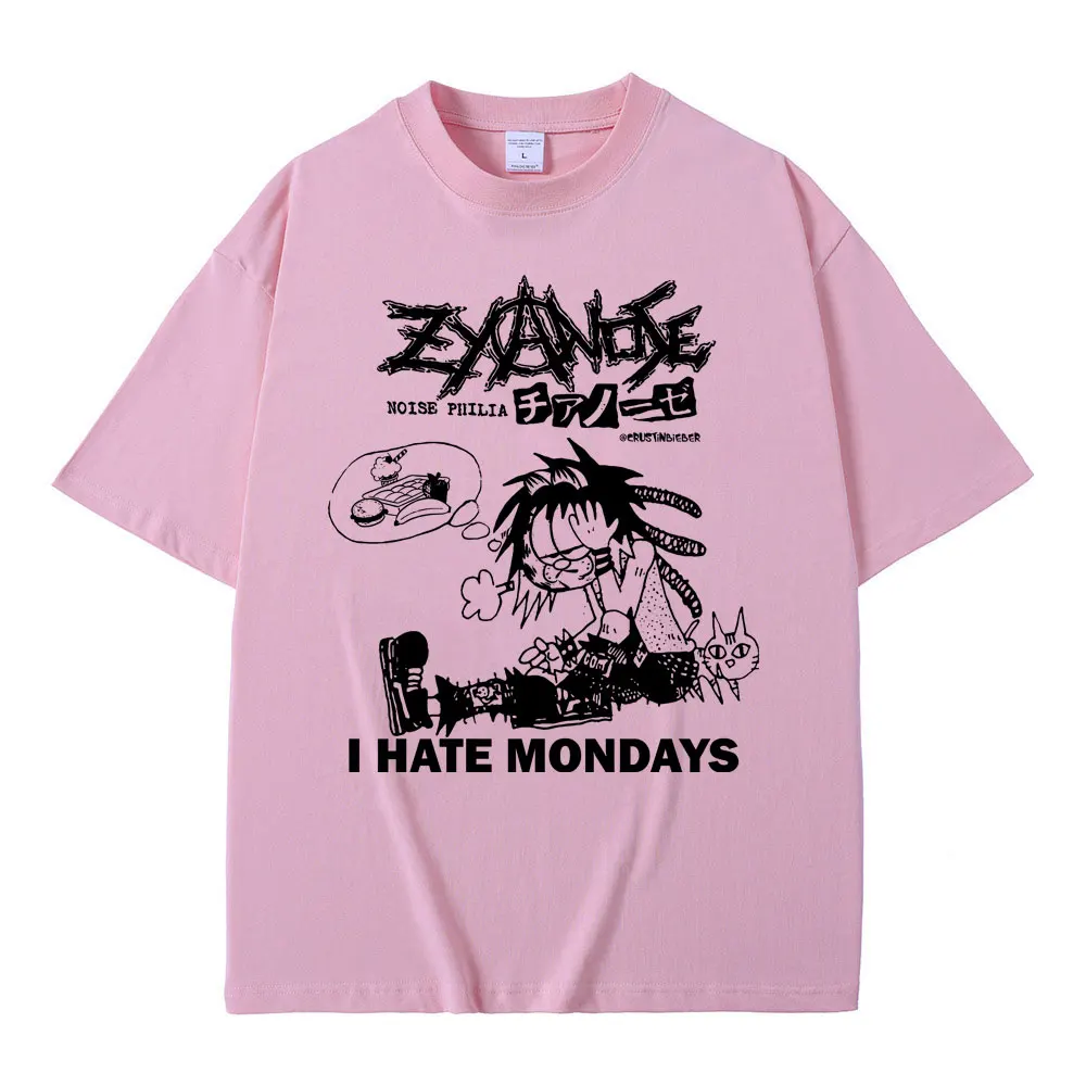 Футболка Zyanose I Hate Mondays мужская и женская футболка в стиле панк-кота с забавным