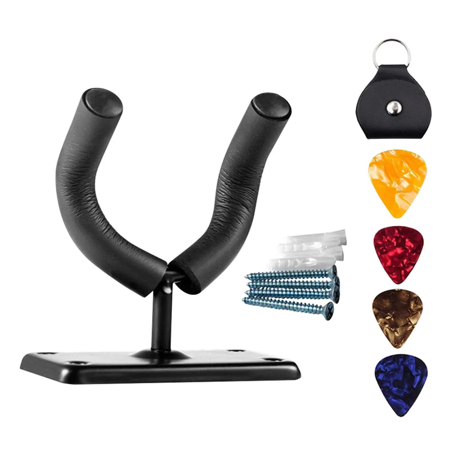 

Home Office With Picks Wall Mount Musical Instrument Safety Protection Acoustic Guitar Stand Storage Holder Display Support