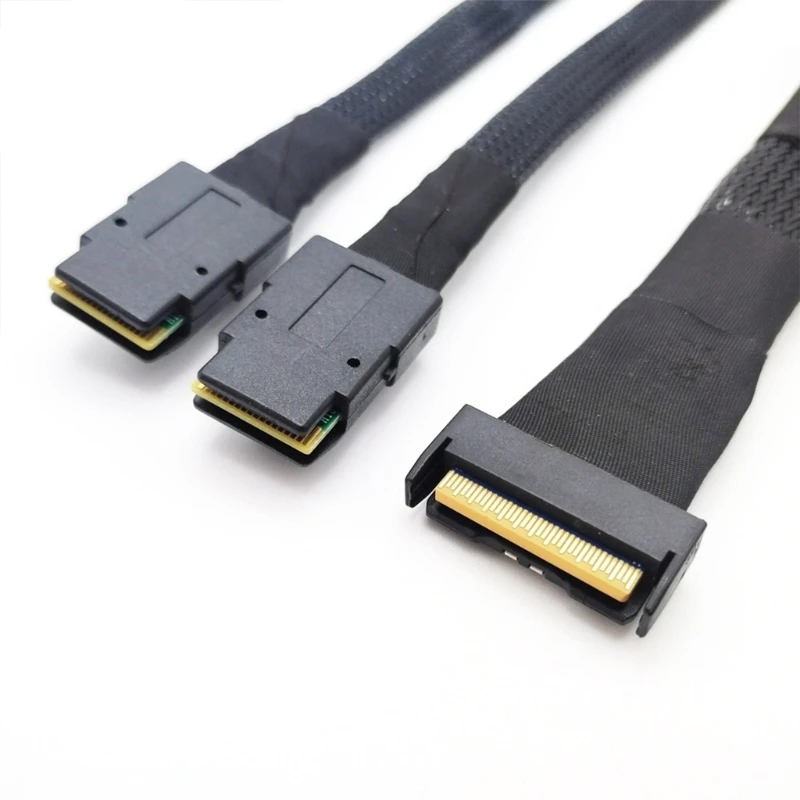 Высокоскоростной адаптер MCIO 8i 74P Male to 2xSFF 8087 удлинительный кабель тонкий
