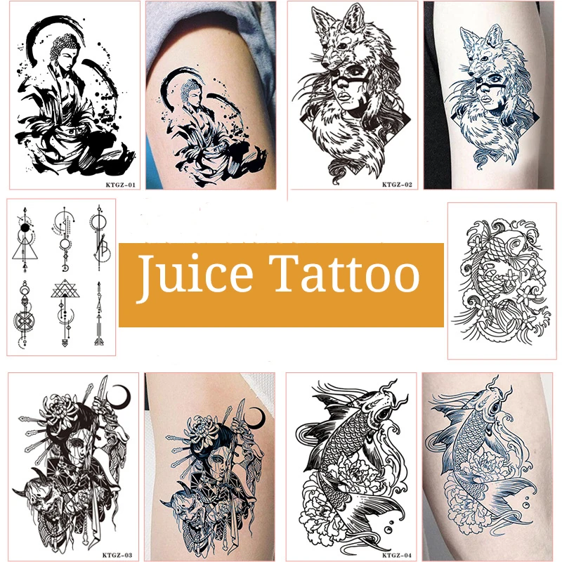 

Juice Tattoo Stickers Personality Character Avatar Animal Avatar Semi-permanent Men's Women's Waterproof Long-lasting Tattoos