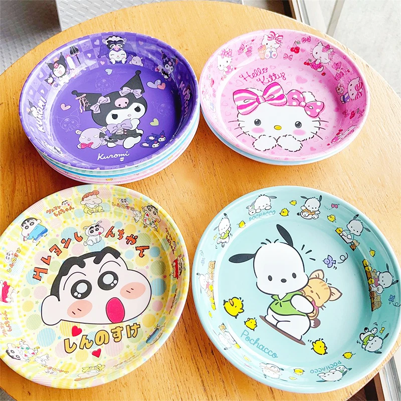 

8 Inch Kawaii Sanrio Plates Cinnamoroll Kuromi Pochacco Cartoon Office Student Family Cute Pasta Plates Tableware Toys Gifts