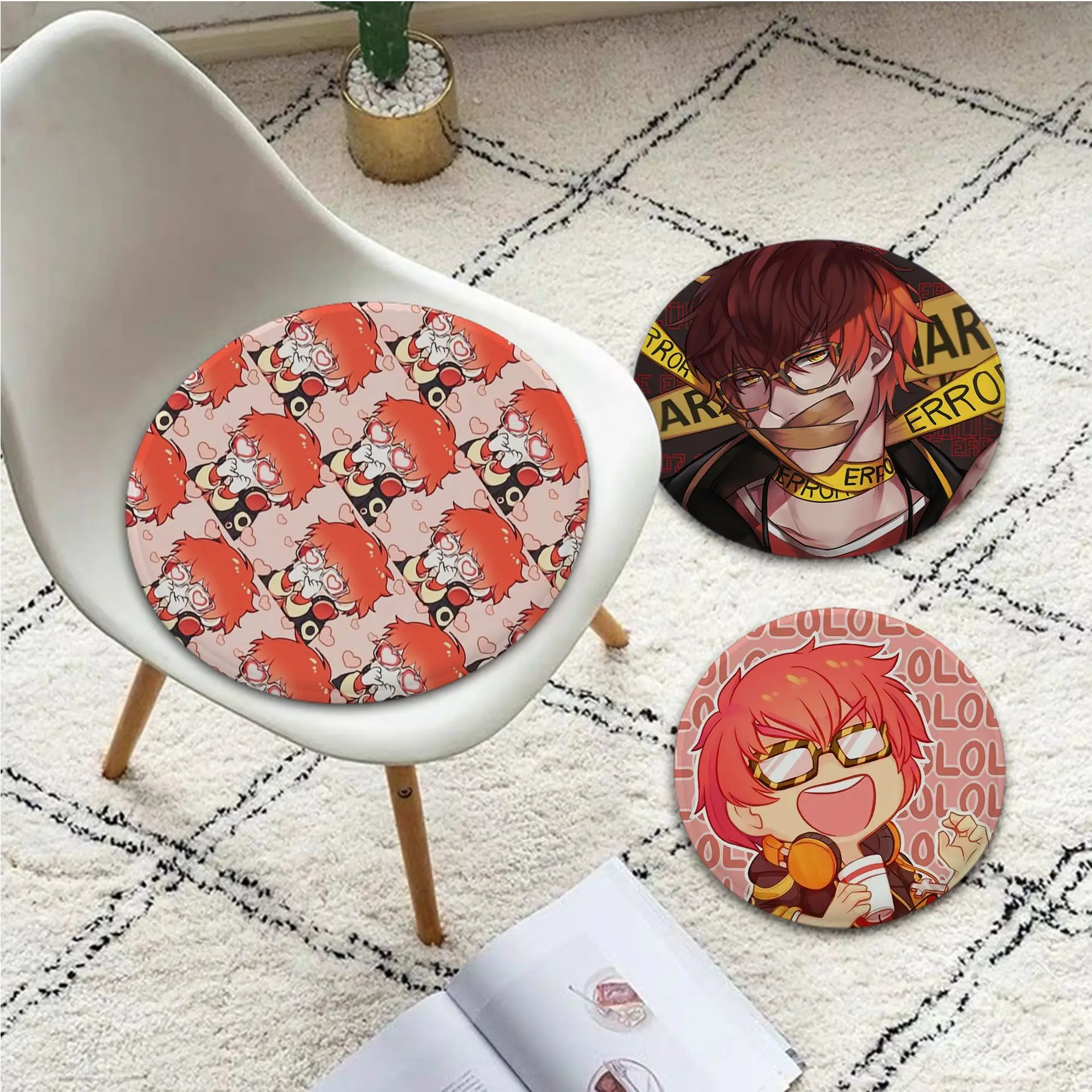 

707 Mystic Messenger Tie Rope Seat Pad Household Cushion Soft Plush Chair Mat Winter Office Bar Stool Seat Mat