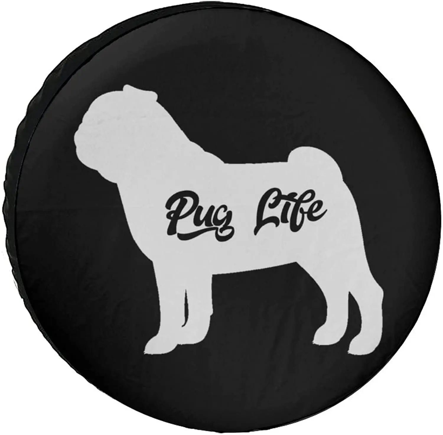 

Pug Life Dog Waterproof Coating Tire Cover Portable Wheel Bags Sun Rain Snow Protector