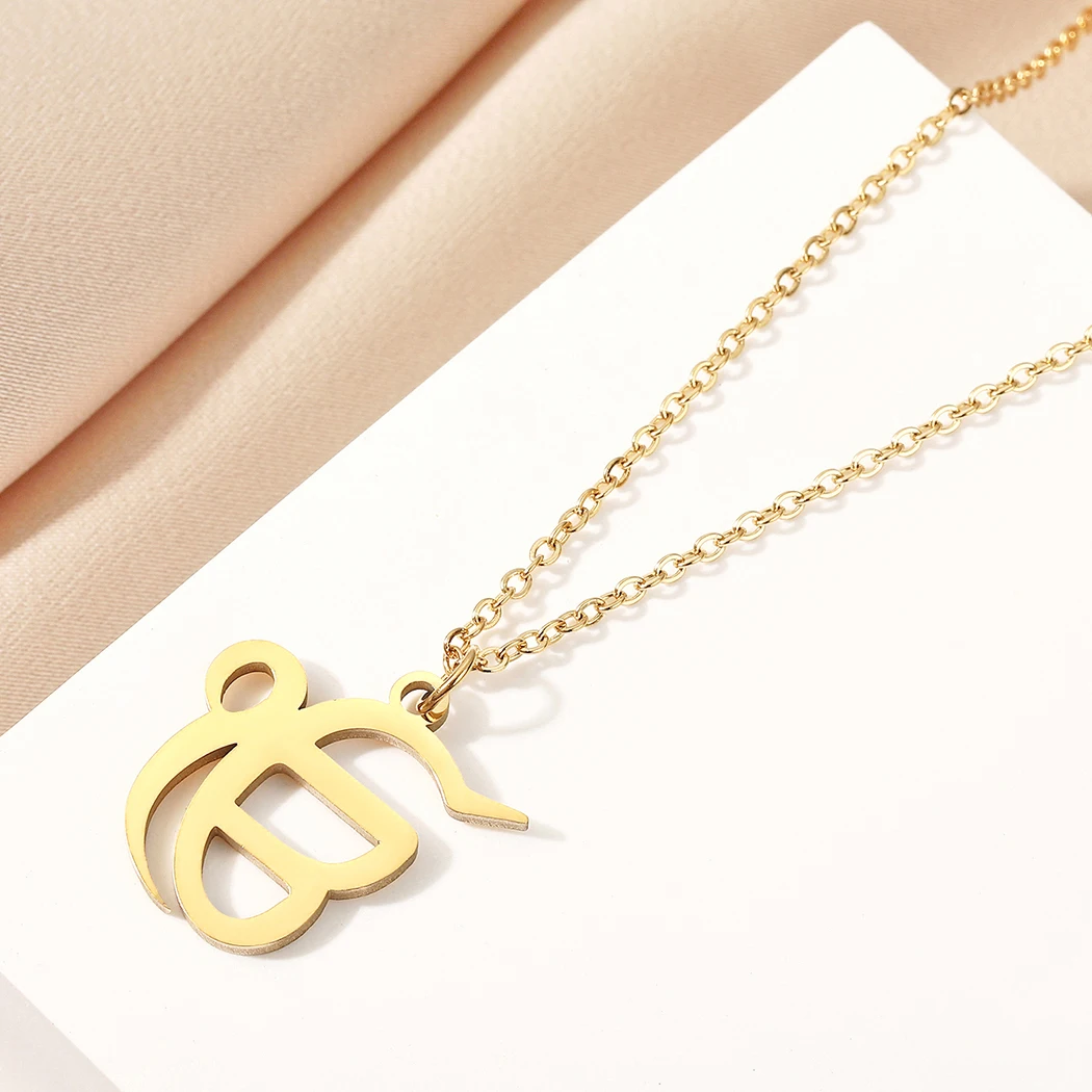 

CHENGXUN Hollow Ik Onkar Symbol Pendant Necklace for Women Girls Stainless Steel Charm Neck Chain Jewelry Gift