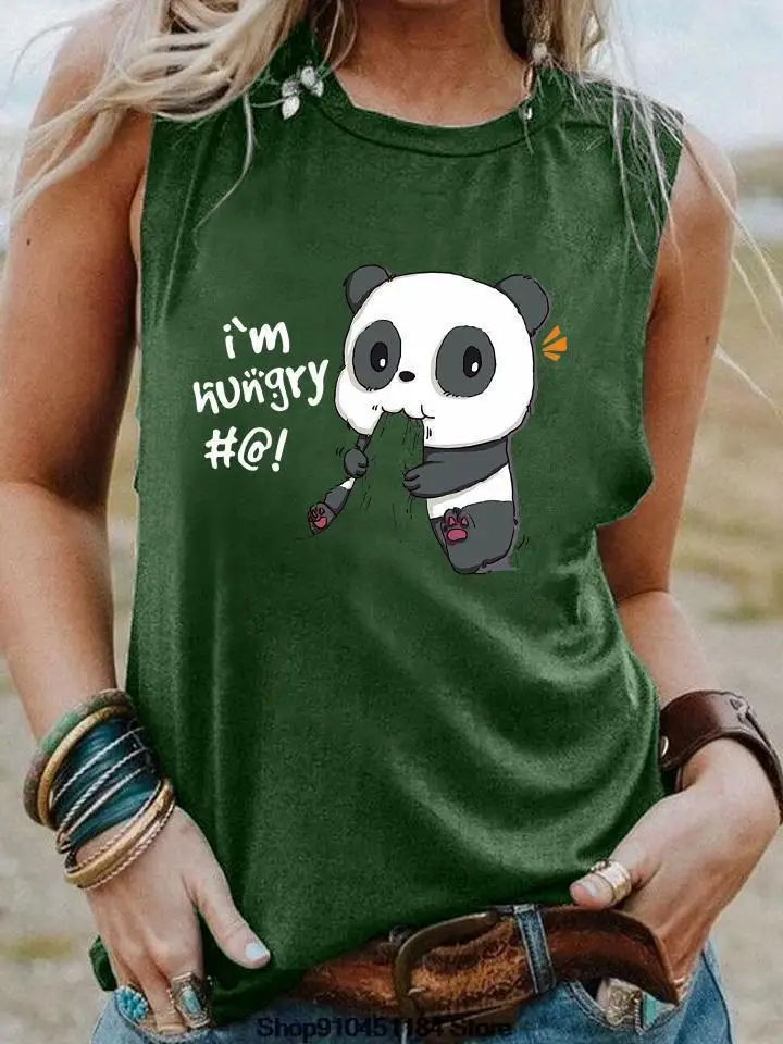 

Panda Drop Funny Kawaii 3d Graphic Tank Top Women Cartoon Sexy Vest Casual Summer Sleeveless Tee Female Cute Print Streetwear