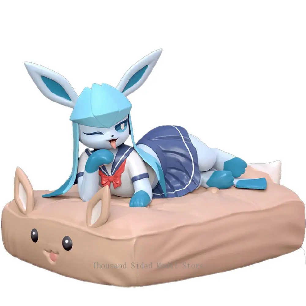 Фото В наличии Kawaii Pokemon Glaceon масштаб 1/20 Gk модель игрушки Givrali домашние фигурки ручной работы ПВХ материал аниме украшение для рабочего стола №1