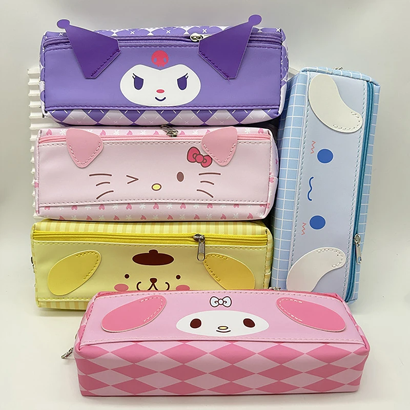 Пенал Sanrio из искусственной кожи для хранения косметики Kuromi Hello kitty женский модный