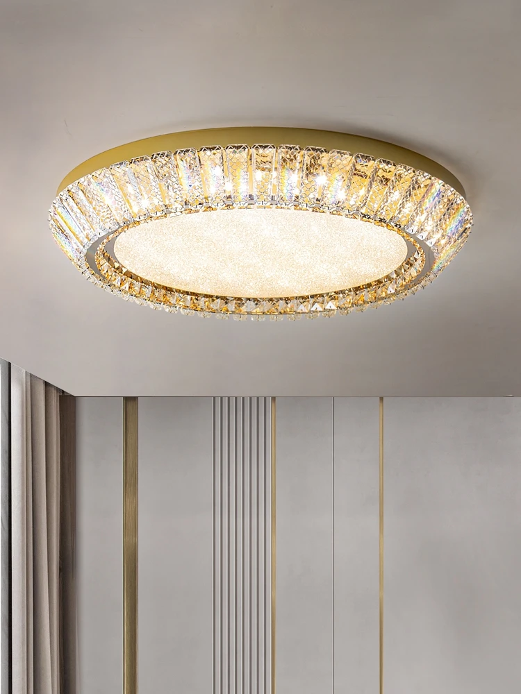 

Art deco gallery Office Round Crystal Ceiling Light LED sunflower luminaire Bar lighting Parlor study home surface Lighting lamp