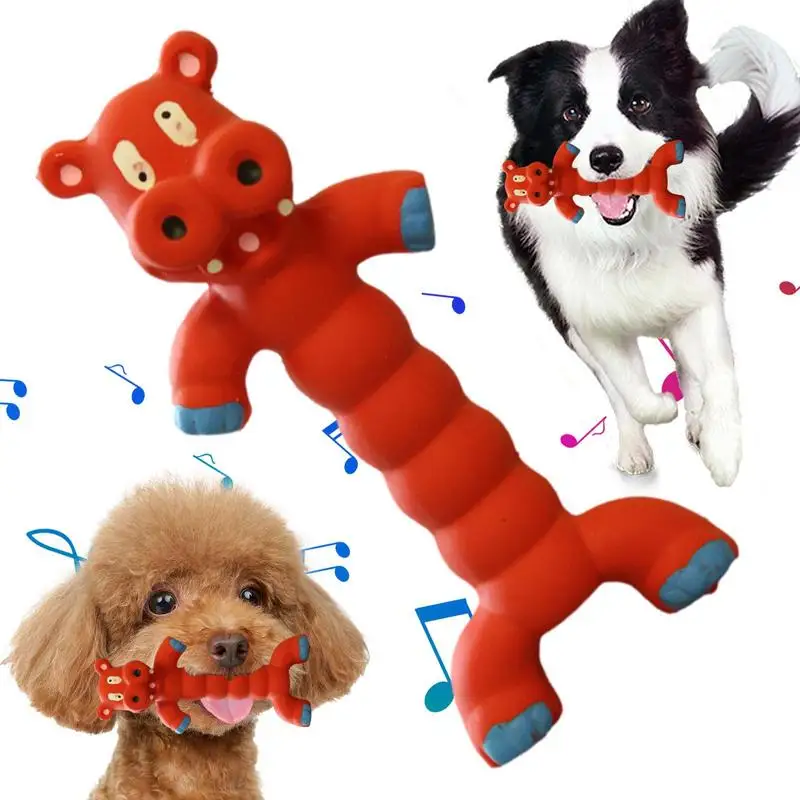 

Squeaky Dog Rubber Toys Puppy Latex Chew Toy Interactive Pets Bite Resistant Squeaker Dog Supplies For Small Medium Large Dogs