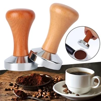 1pcs coffee tamper powder hammer pressing wooden handle coffee distributor for coffee espresso mat powder hammer tampers machine