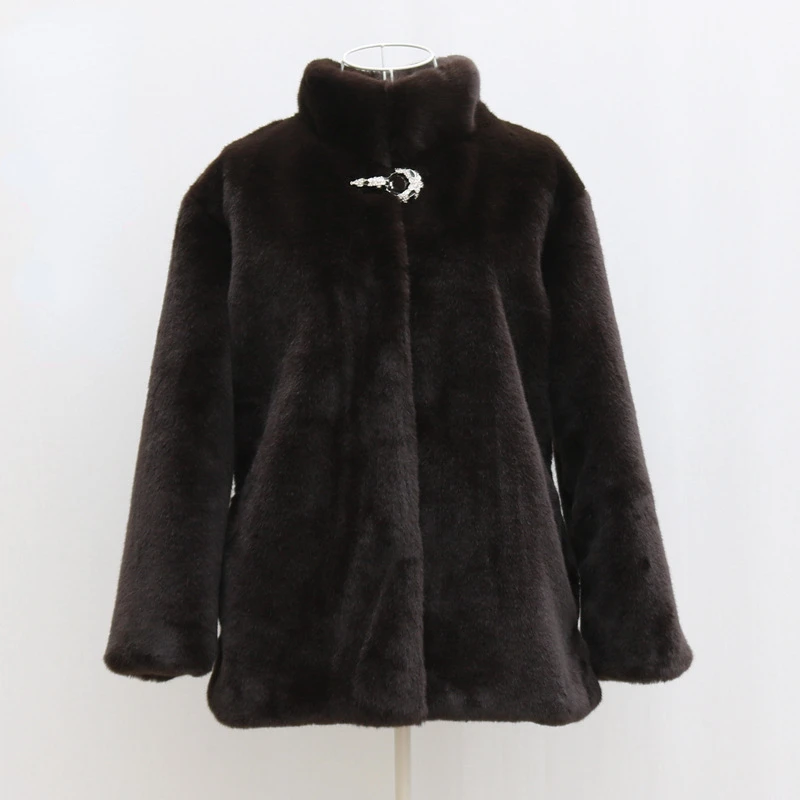 Winter Women's Cold Coat Faux Fur Coat Faux Mink Coat Super Hot Jacket Snow Outercoat Plus Size Korean Fashion Cheap Wholesale