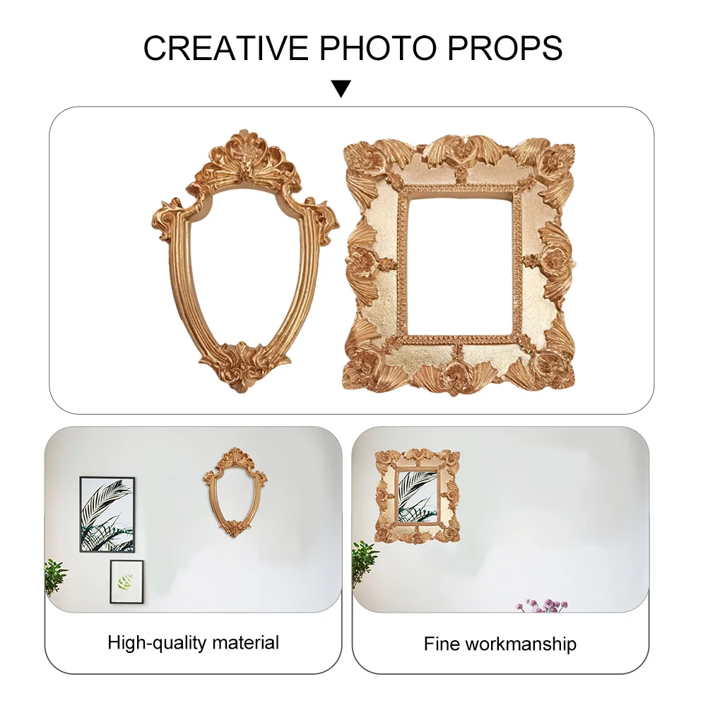 5 шт. маленькая золотая фоторамка A3 реквизит для фотографий мини-рамки винтажный