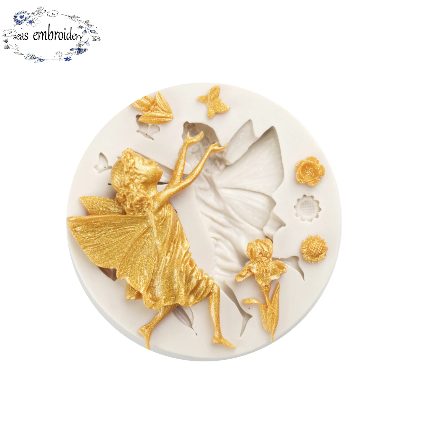 

Flower Bow Silicone Mold Chocolate Dessert Flower Fairy Lace Decoration Supplies DIY Cake Pastry Fondant Moulds Resin Kitchen