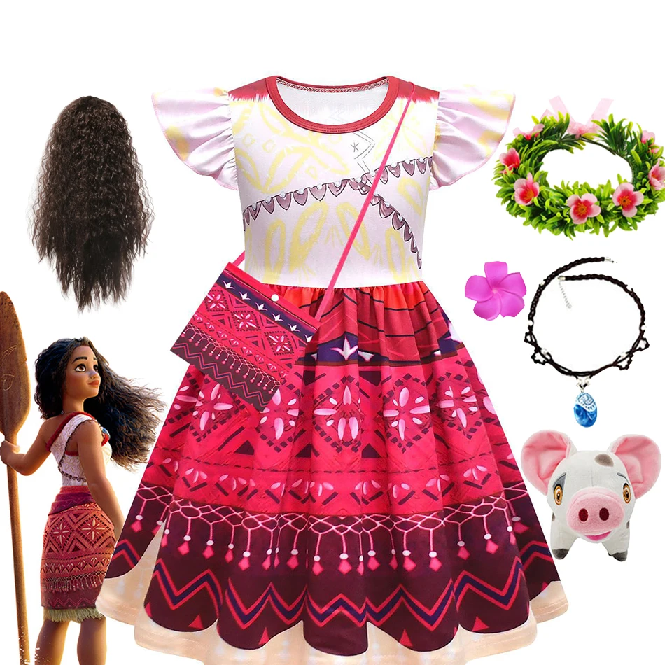 Костюмы для косплея принцессы Моаны девочек из фильма 2 детское платье дня