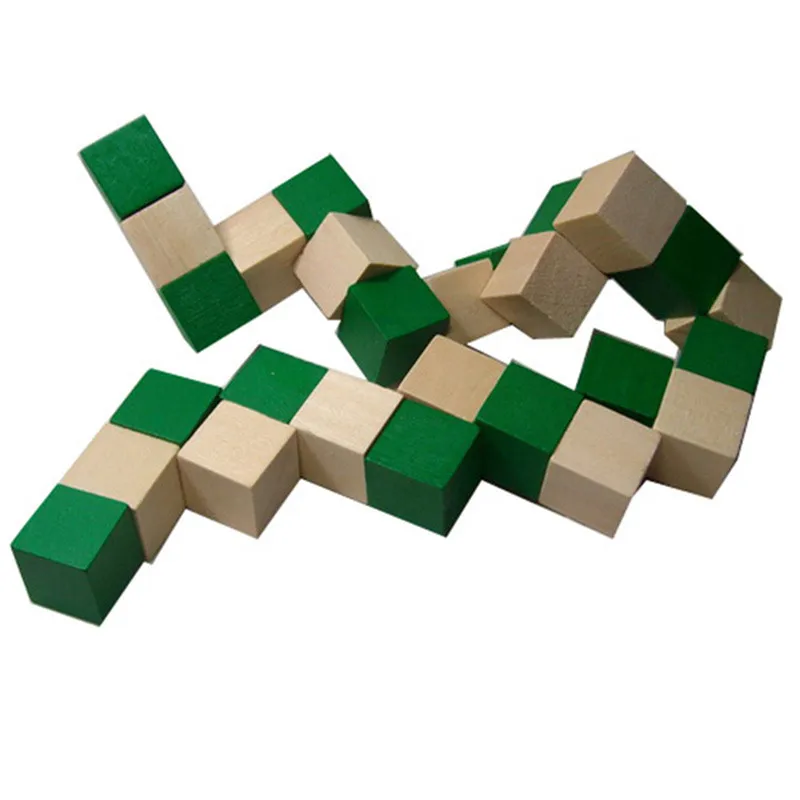 

27 Sections Cube Wooden Snake Ruler Snake Twist Puzzle Hot Selling Challenge IQ Brain Toys Classic Game