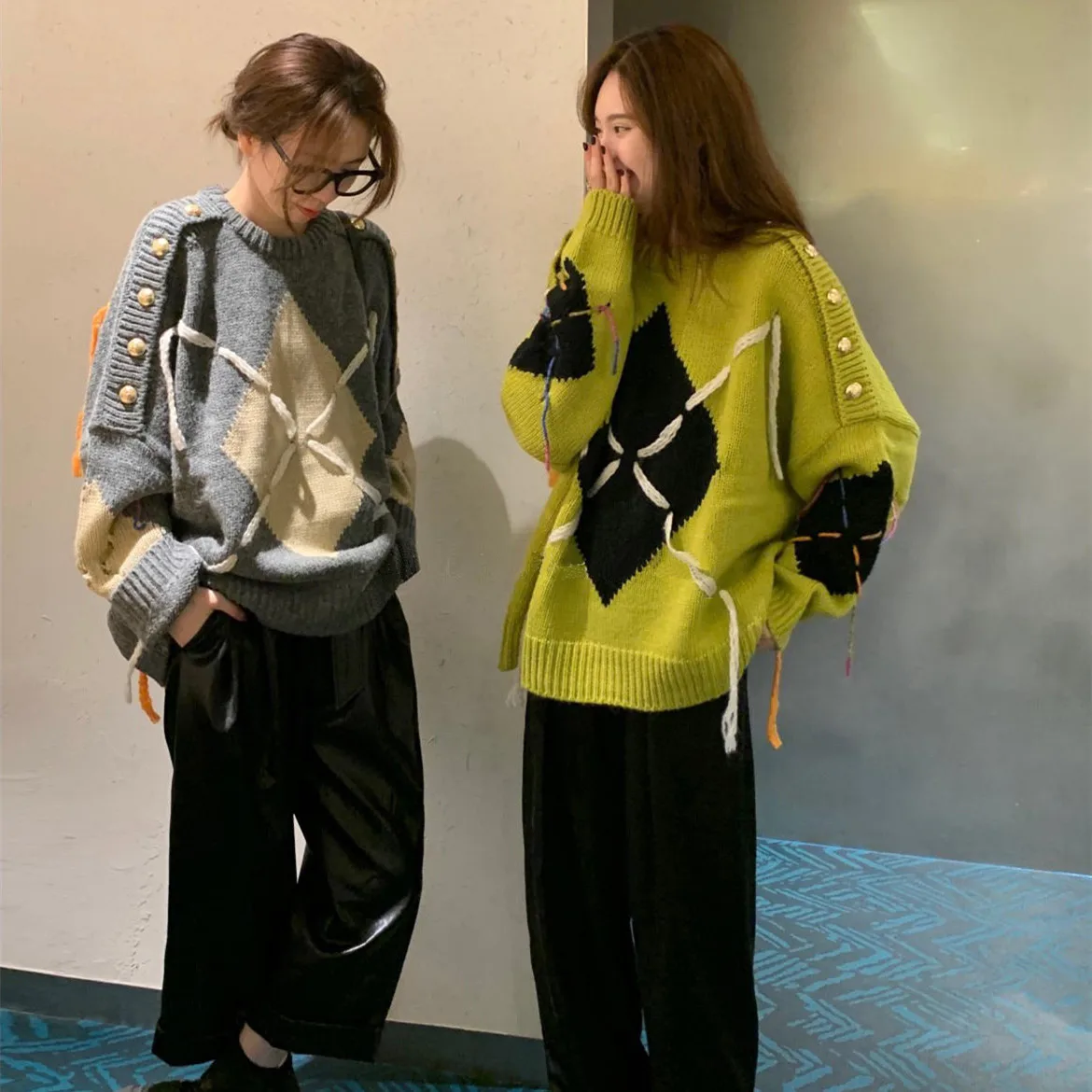 

Round Neck Sweater Women's 2021 New Autumn and Winter Loose Gentle Style Advanced Design Coat Outer Wear Fall Sweaters