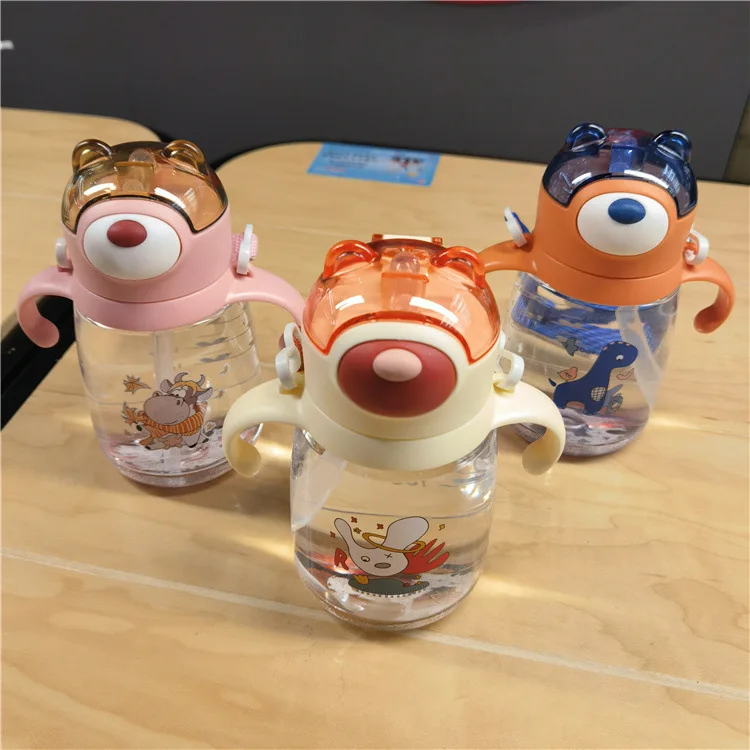 Kids Water Sippy Cup Creative Cartoon Baby Feeding Cups with Straws Leakproof Water Bottles Water Bottle with Straw Female enlarge