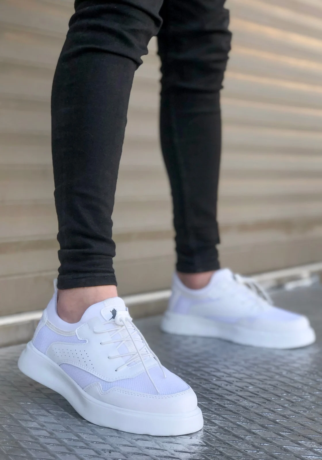 

BA0199 men's white lacing high sole style sneakers