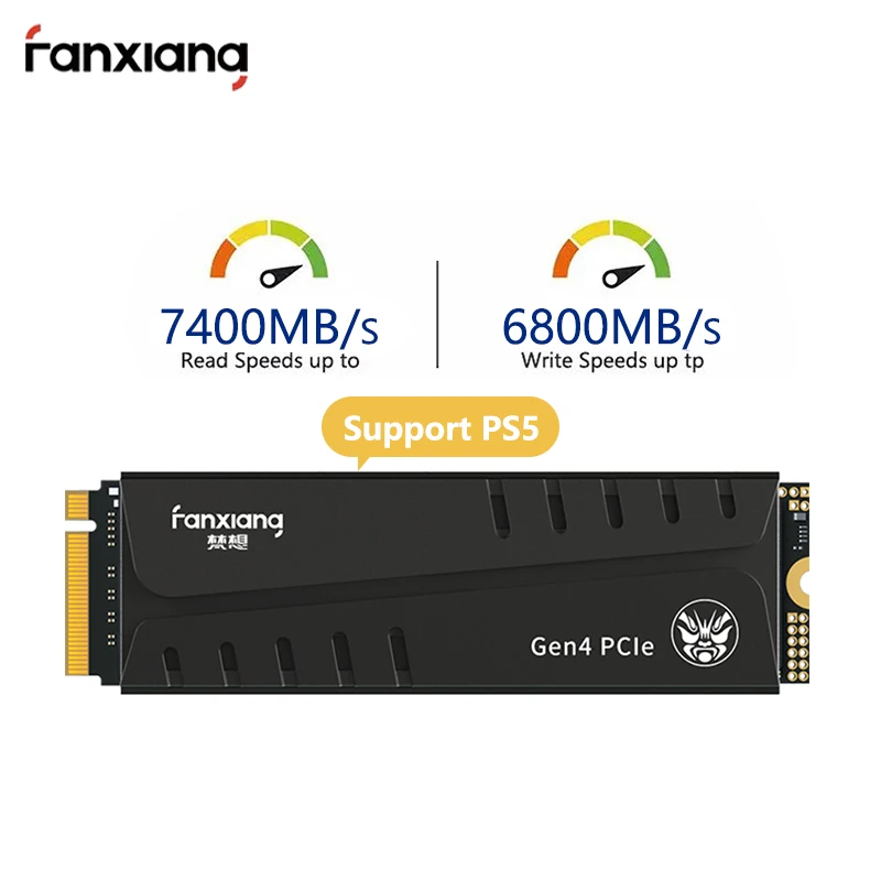

FANXIANG 7400MB/S SSD 1tb 2tb 4tb SSD M2 NVMe PCIe 4.0 x4 M.2 2280 NVMe SSD Drive Internal Solid State Disk for PS5 Desktop