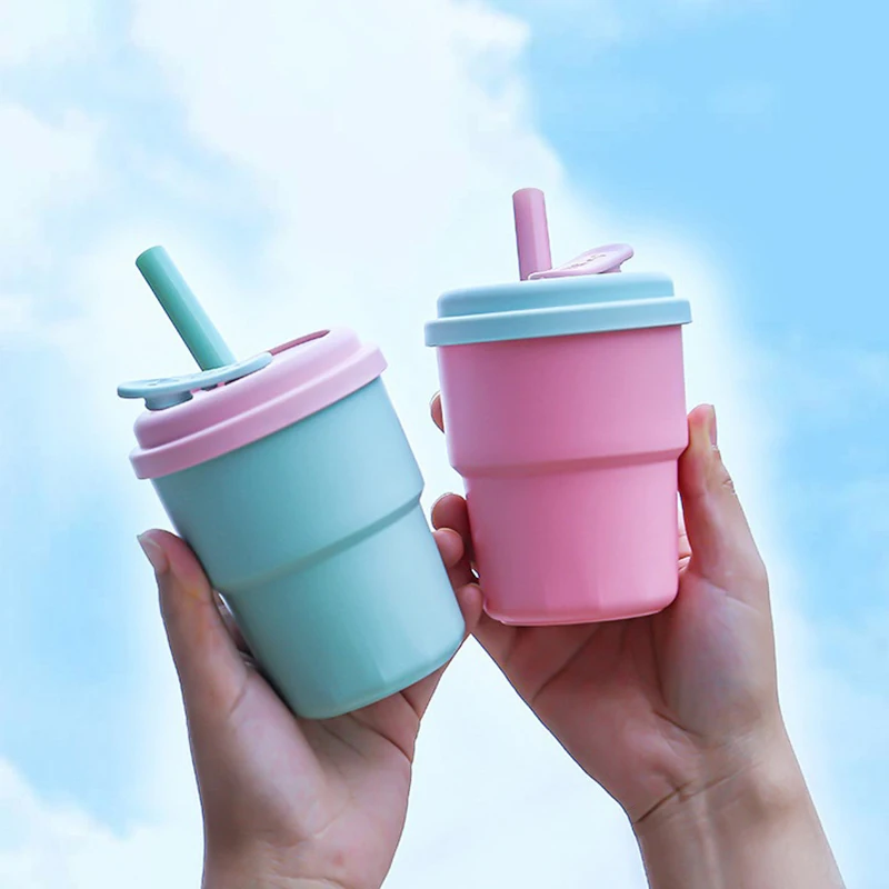 400 мл кофейная кружка с крышкой силиконовая для холодного сока молока чая
