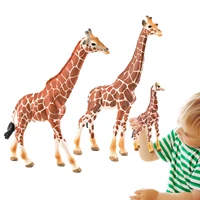 giraffe figurines 3 pcs realistic giraffe figurines with cub miniature giraffe toys figure giraffe cake toppers birthday gifts