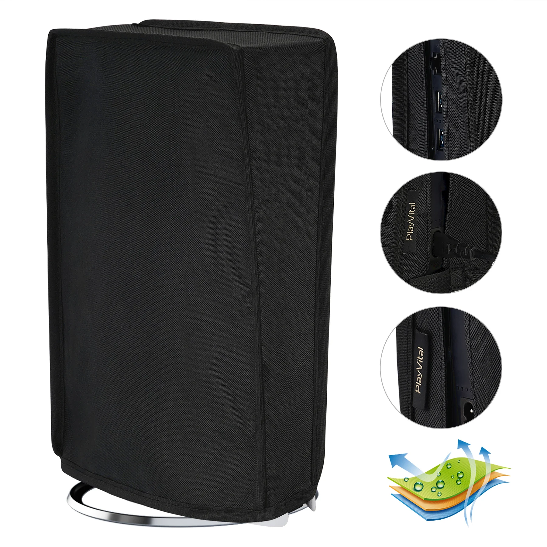 Вертикальный пылезащитный чехол PlayVital для ps5 Slim Digital Edition нейлоновый Пылезащитный