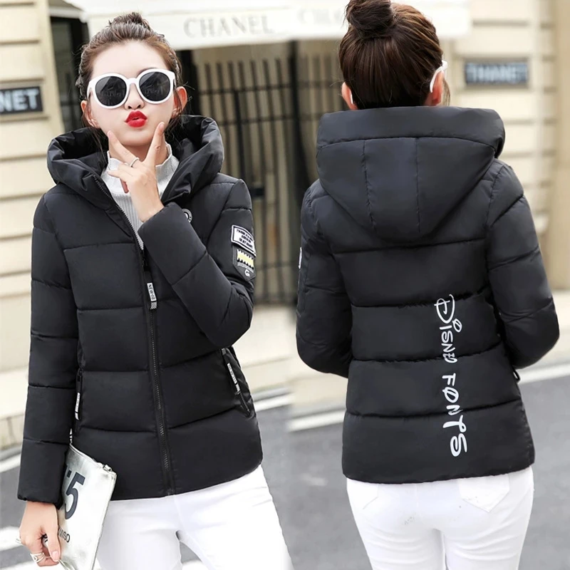 

2022 Causal Ladies Padded Jacket Short Autumn Winter Wadded Jacket Women Hooded Short Coats Female Plus Size Parkas Overcoat