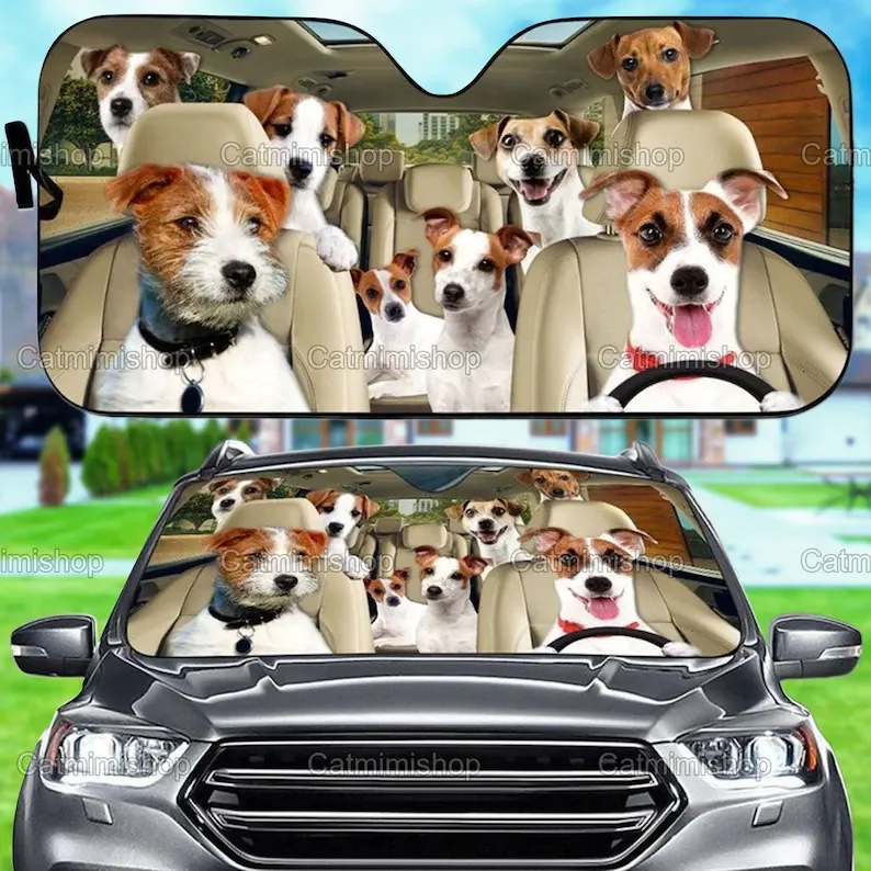 

Jack Russell Terrier Car Sun Shade, Jack Russell Auto Sun Shade, Jack Russell Car Decor, Windshield Sun Shade, Husband Gift LNG1