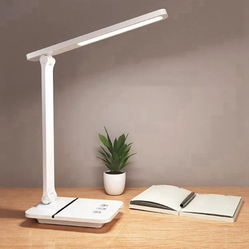 

Led Table Lamp Recharageable USB Touch Dimming Desk Lamp Eye Protection Reading Mobile Phone Stand Light Bed Side Table Lamp