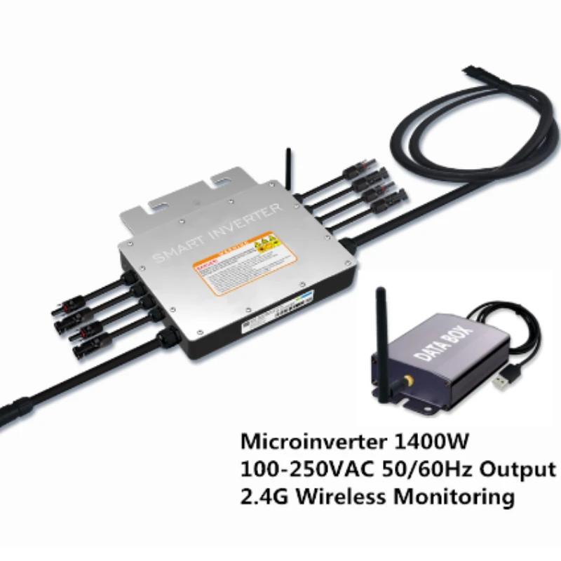 

Waterproof IP65 Solar Grid Tied Micro Inverter 1400W Microinverter Inversor 100-250V 50-60Hz Output or +2.4G Wireless Monitoring