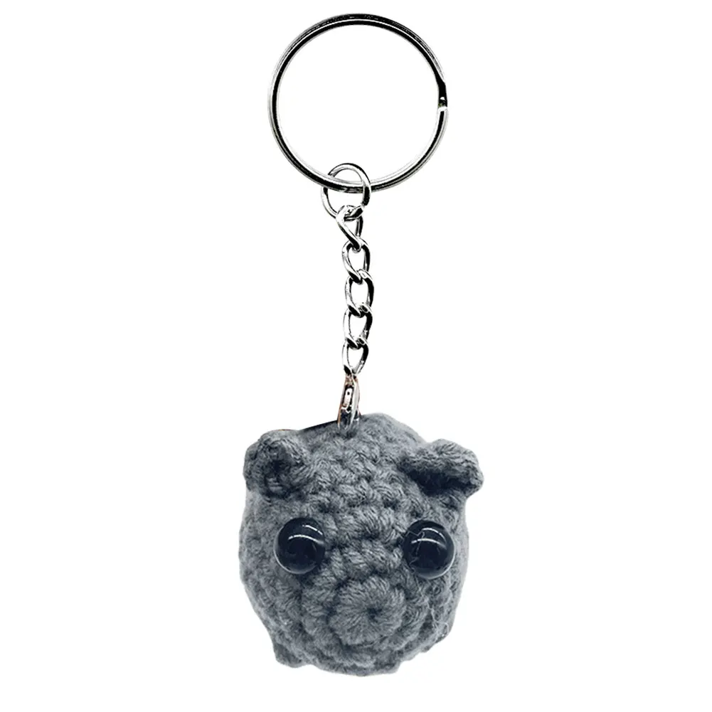 Брелок для ключей Smut Hamster Kawaii Sad плюшевая игрушка вязаные крючком куклы от машины