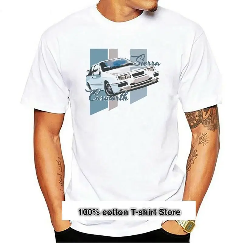 

Camiseta blanca de alta calidad para hombre, camisa con estampado de coche clásico Americano, Sierra Cosworth, 2019, 100%