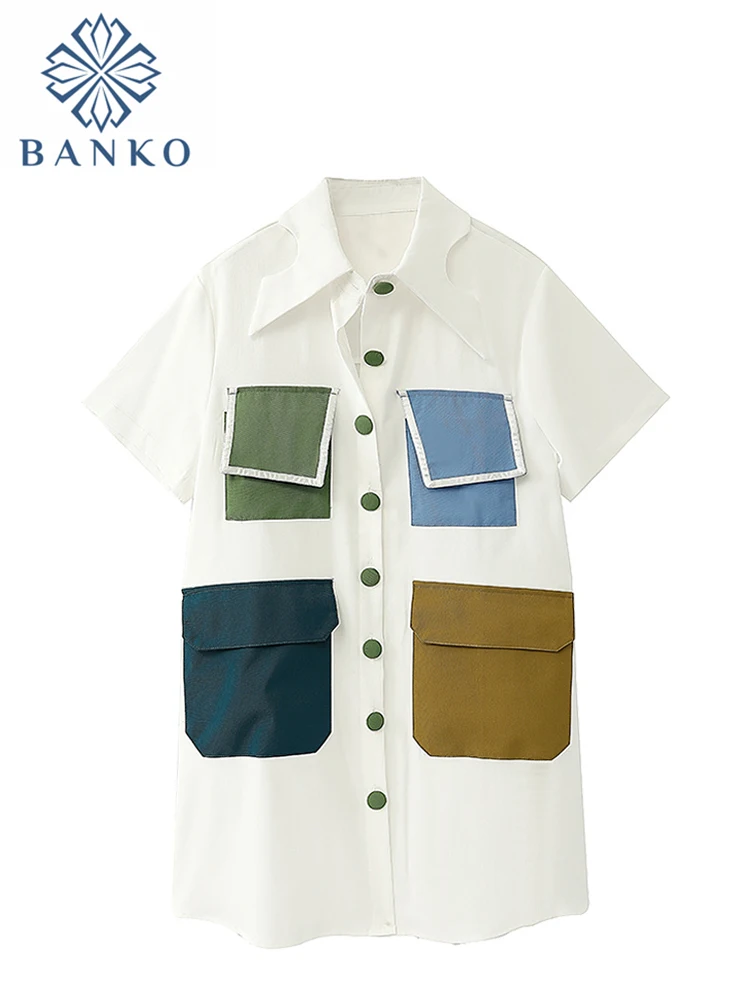 

Женское лоскутное платье, элегантное винтажное милое белое цельнокроеное ТРАПЕЦИЕВИДНОЕ мини-платье с коротким рукавом, наряды Y2k в стиле Харадзюку, лето 2023