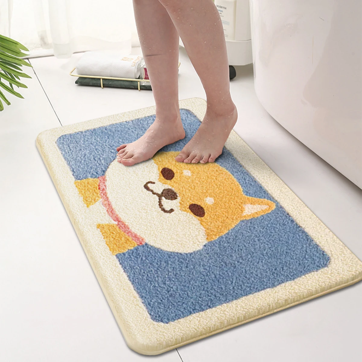 

Thickened cute imitation cashmere anti-slip mat bathroom toilet washable floor mat absorbent anti-fouling door mat entrance mat