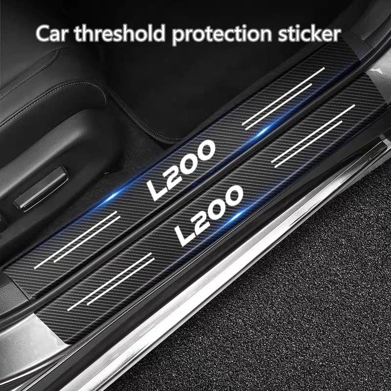 

DIY Carbon Fiber Car Sticker Auto Door Threshold Side Anti Scratch Tape Waterproof Decal Film for Mitsubishi L200 2011-2019