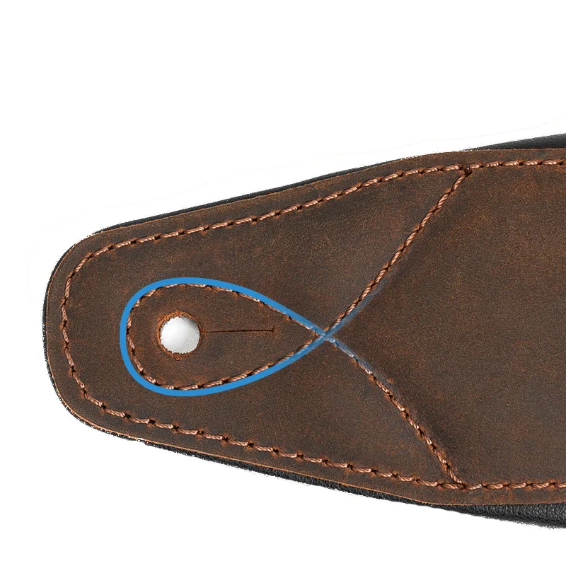 

Soldier Top Grain Leather Cowhide Padded Guitar Strap for Electric Bass Guitar Adjustable Belt