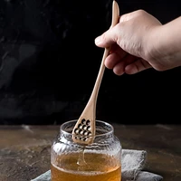 3pcs honey dipper sticks wooden honey spoons long handle wood honey server coffee tea drink stirrer mixing spoon tea accessories