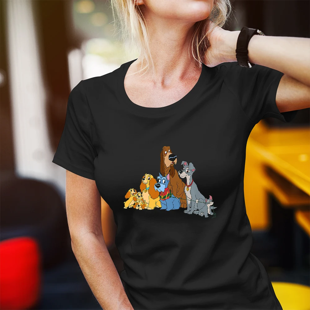 

Fashion Dropship Kawaii Printing Top Summer New Products Casual Pet Dog Pattern T Shirt Disney Lady And The Tramp Women T-shirts