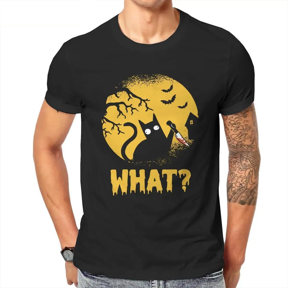 Men Gothic Cat Whisperer Meow Kitty Halloween  T Shirts  Cotton Tops Novelty Short Sleeve O Neck Tee Shirt Summer T-Shirts