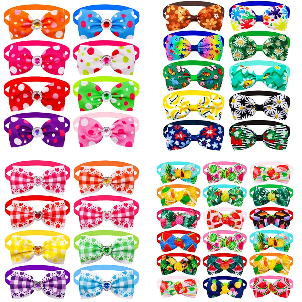 

Dogs Small Grooming Summer Bowties Tie Dog For Dog Pets For Collar Products Bow Small Dog Pet Bows Grooming Dogs Bulk
