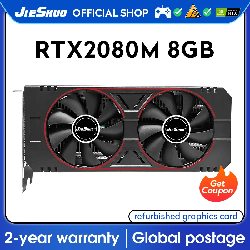 

JIESHUO NVIDIA Notebook Chip RTX 2080 8G Computer Gaming Graphics Card GPU GDDR6 rtx2080 8gb Supports Desktop Video Mining, Etc