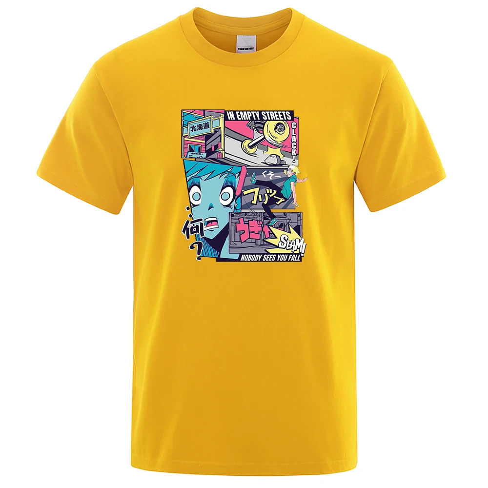 

Manga Skateboarding Printed T-shirt for Men Cotton O-Neck Tops Vaporwave Vintage T Shirts Male Casual Short Sleeve Top Tees