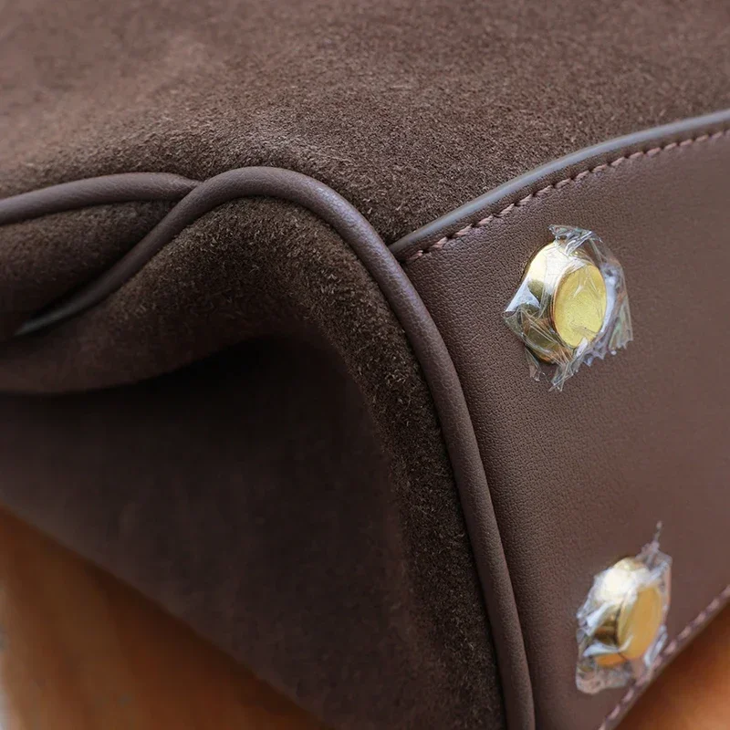 Роскошная дизайнерская осенне-зимняя замшевая сумка из воловьей кожи