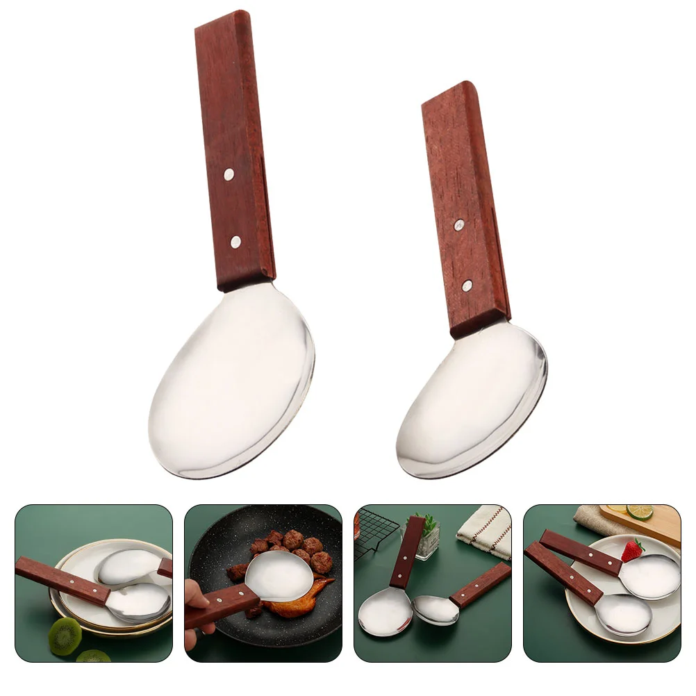 

2Pcs Rice Cooker Spoon Rice Serving Stainless Steel Rice Paddle Spoon Rice Scoop Rice Scooper for Rice Serving Family