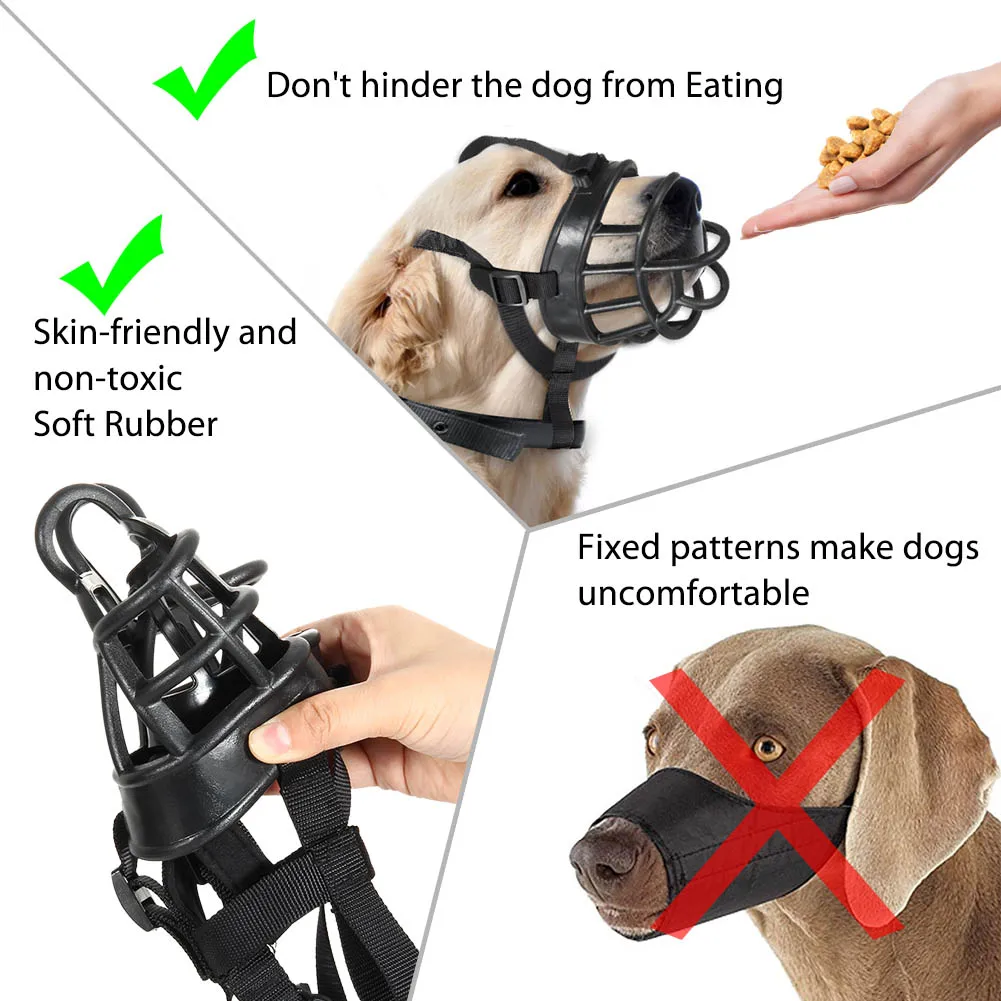 

Pet Dog Mouth Muzzles Soft Silicone Adjustable Breathable Dogs Anti Bark Bite Chew Muzzle Training Mask Pets Accessories G10