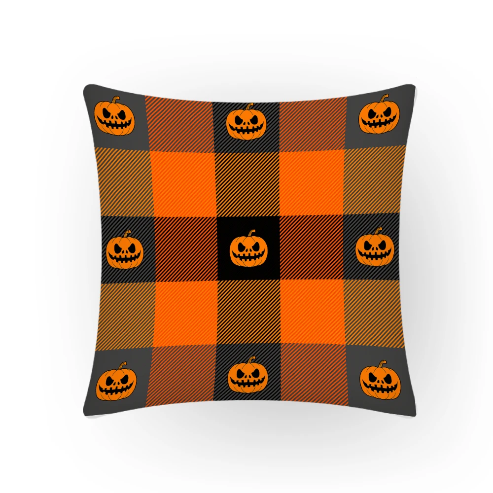 

Pillowcase Featival 45x45 Pillow Cover Halloween Decoration Home Decor 2023 Cushion Cover Pumpkin Geometric Lattice Sofa E2186