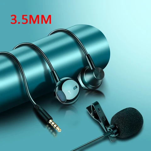 Петличный микрофон с наушниками, портативные мини-микрофоны с креплением на лацкане для караоке, записи видео, прямой трансляции, онлайн-класса