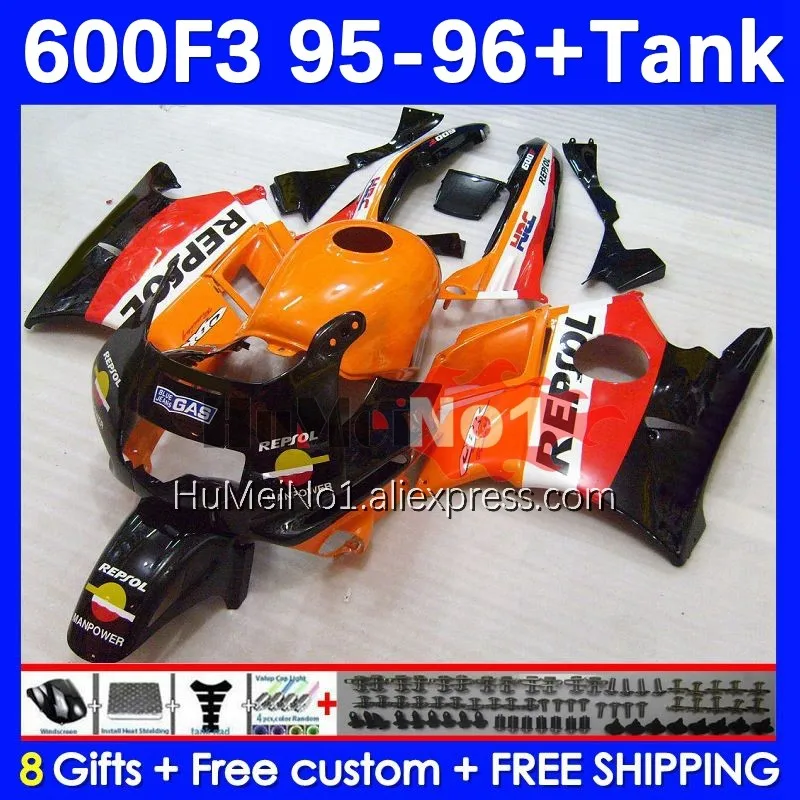 

Body +Tank For HONDA CBR600 F3 FS 600CC CBR600FS 95-96 2No.29 Repsol orange CBR 600F3 600 F3 CC CBR600F3 1995 1996 95 96 Fairing