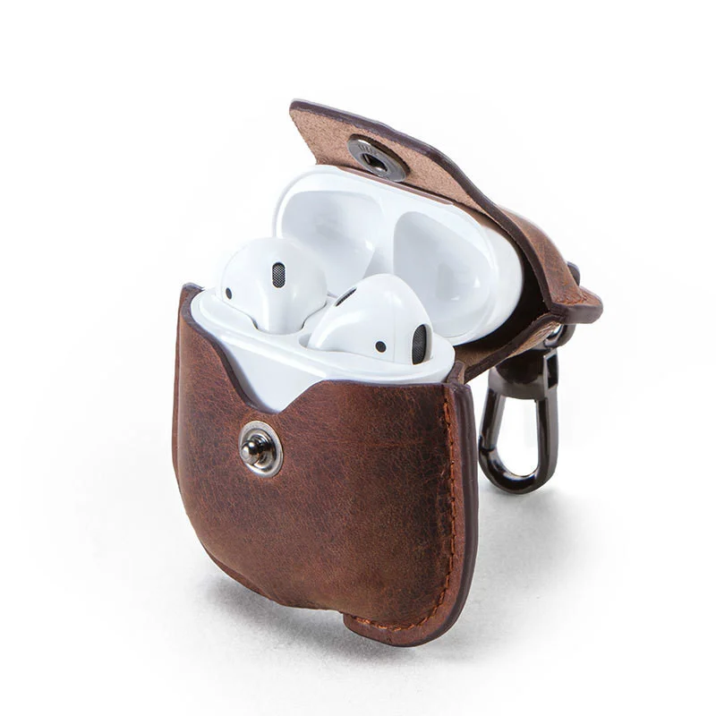 

The Application of Apple AirPods Covers Leather Keychain Portable Headset Shatter-Resistant