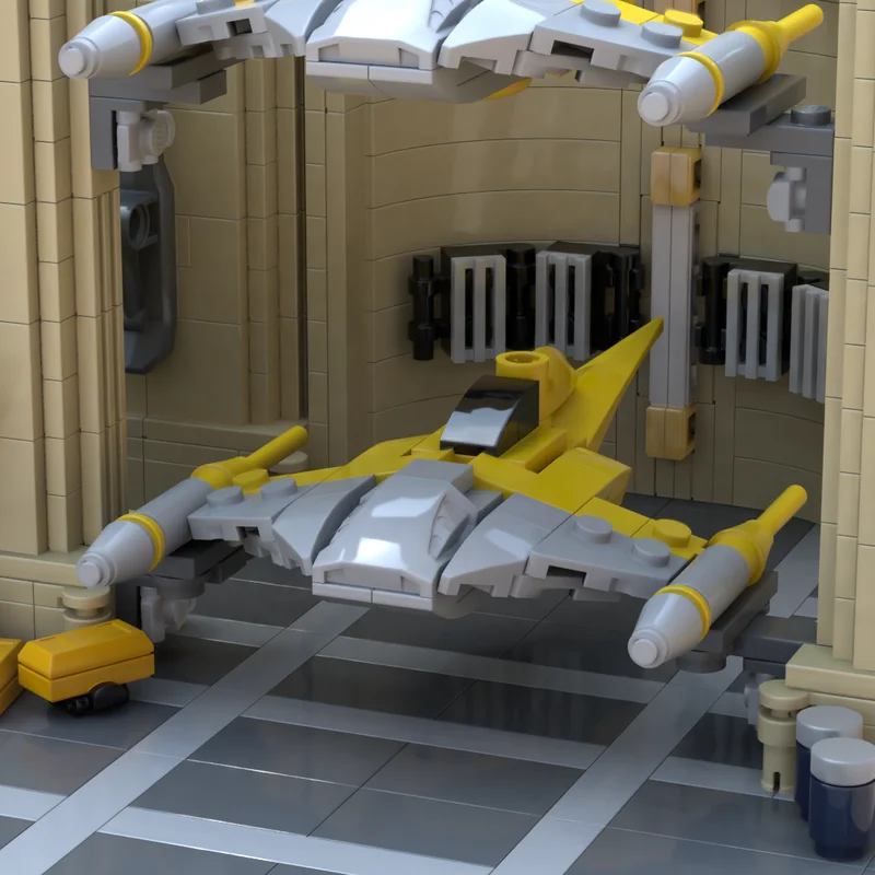 Набор из 52 деталей MOC Naboo N-1 Starfighter: микро-модель звездолета для сборки, конструктор, архитектурная модель, идея для творчества, DIY, развивающая игрушка, рождественский подарок (art.: 3920dc6a754be) - 3920dc6a754be